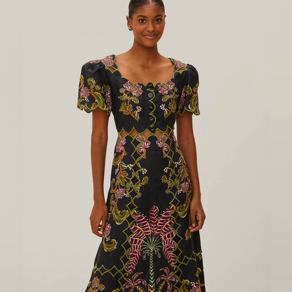 Farm Rio Floral Black Dress